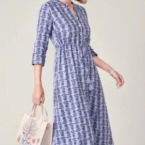 NWT Spartina 449 Kennedy Linen Dress, Bellinger Thistle Sz M